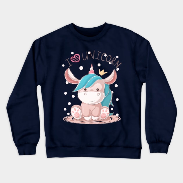 I love Unicorn Crewneck Sweatshirt by Mako Design 